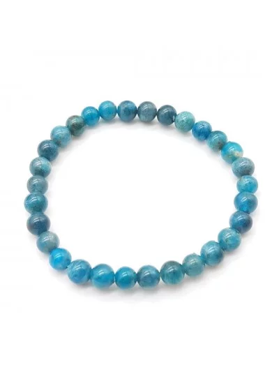 Bracelet Apatite Bleu 6mm - Vertus, Bienfaits et Propriétés Lithoth...