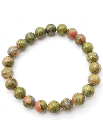 Bracelet Unakite 8mm - Vertus, Bienfaits et Propriétés Lithothérapie