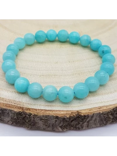 Bracelet Amazonite 8mm Lithothérapie Gaiance Minéraux