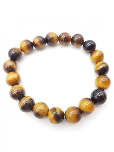 Bracelet Oeil de Tigre 10mm - Vertus, Bienfaits et Propriétés Litho...