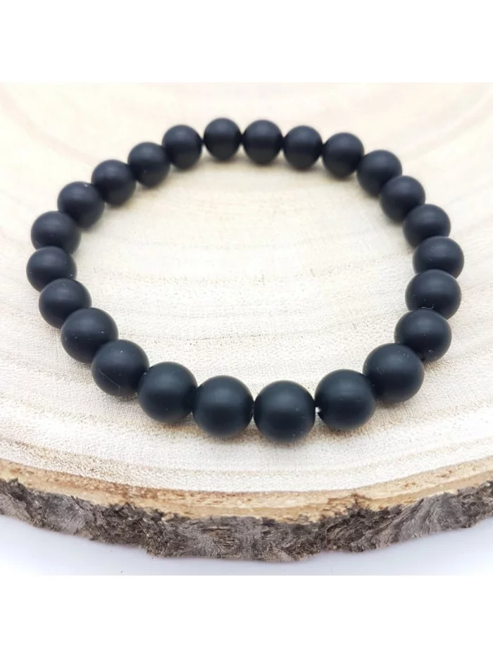 Bracelet Onyx Mat 8mm - Vertus, Bienfaits et Propriétés Lithothérapie Bracelet Onyx Mat 8mm - Vertus, Bienfaits et Propriétés Lithothérapie
