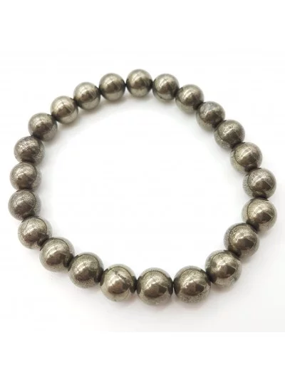 Bracelet Pyrite 8mm - Vertus, Bienfaits et Propriétés Lithothérapie