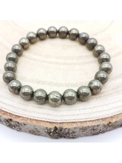 Bracelet Pyrite 8mm - Vertus, Bienfaits et Propriétés Lithothérapie