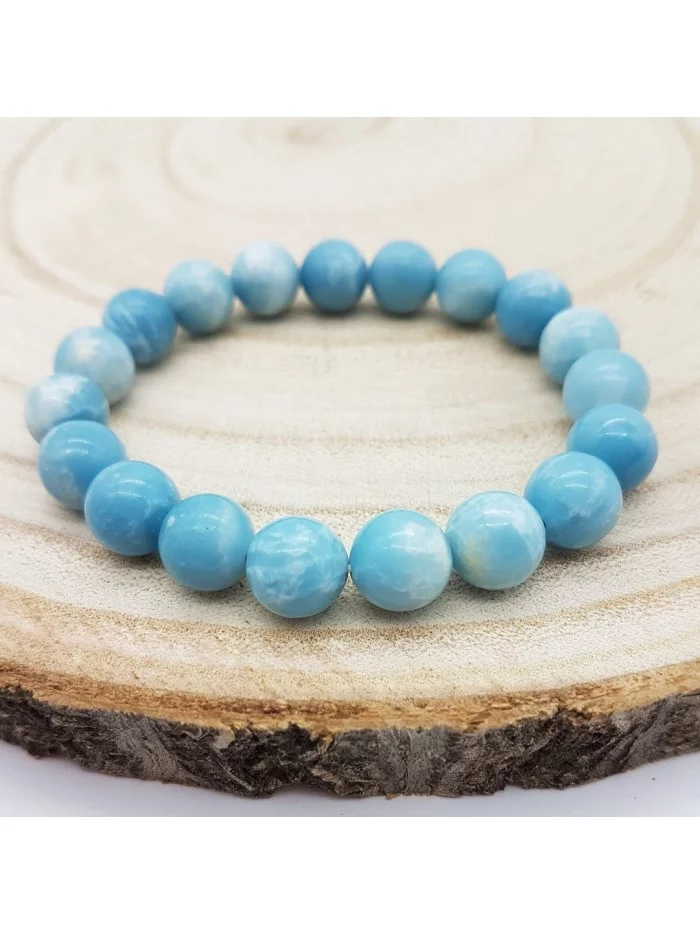Bracelet Larimar 10mm - Vertus, Bienfaits et Propriétés Lithothérapie Bracelet Larimar 10mm - Vertus, Bienfaits et Propriétés Lithothérapie