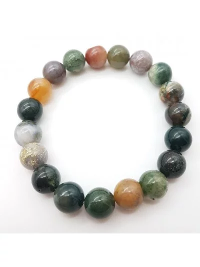 Bracelet Agate Indienne 10mm - Vertus, Bienfaits et Propriétés Lith...
