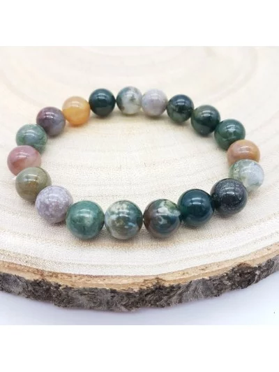 Bracelet Agate Indienne 10mm - Vertus, Bienfaits et Propriétés Lith...