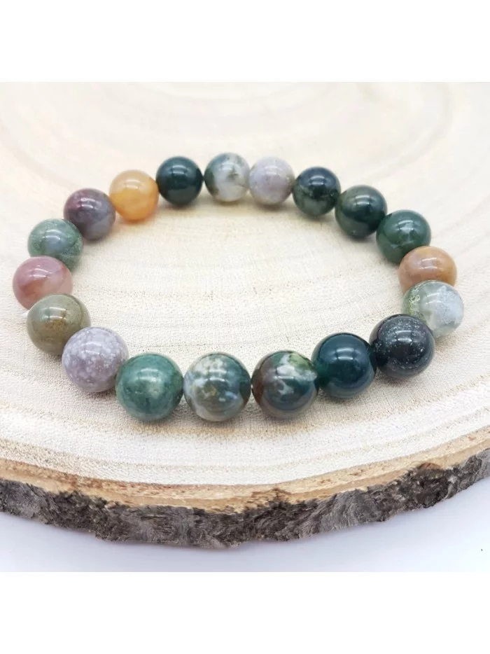Bracelet Agate Indienne 10mm - Vertus, Bienfaits et Propriétés Lith...