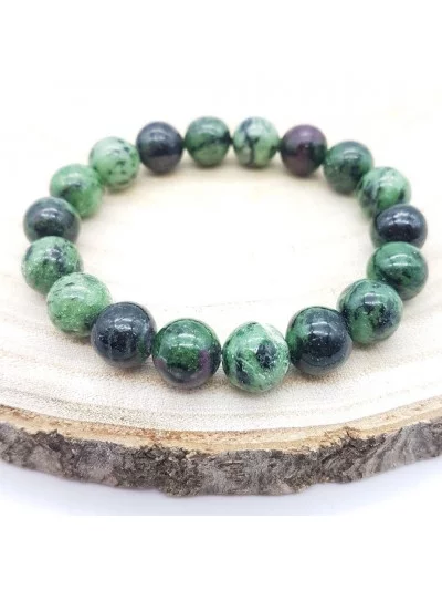 Bracelet Rubis Zoïsite 10mm - Vertus, Bienfaits et Propriétés Litho...
