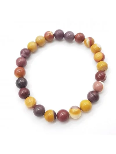 Bracelet Jaspe Mokaite 8mm - Vertus, Bienfaits et Propriétés Lithot...