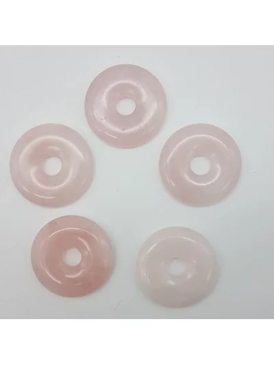 Pendentif Quartz Rose Donut 3cm - Vertus, Bienfaits et Propriétés L...