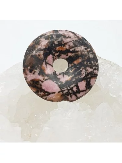 Pendentif Rhodonite Donut 4cm - Vertus, Bienfaits et Propriétés Lit...