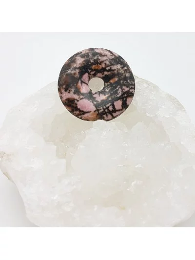 Pendentif Rhodonite Donut 4cm - Vertus, Bienfaits et Propriétés Lit...