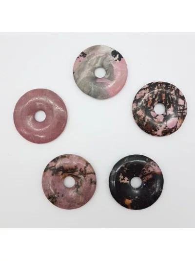 Pendentif Rhodonite Donut 4cm - Vertus, Bienfaits et Propriétés Lit...