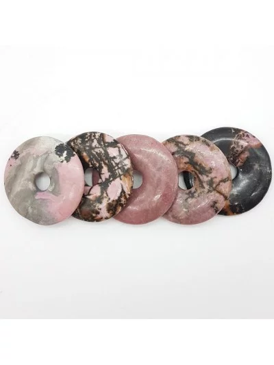 Pendentif Rhodonite Donut 4cm - Vertus, Bienfaits et Propriétés Lit...