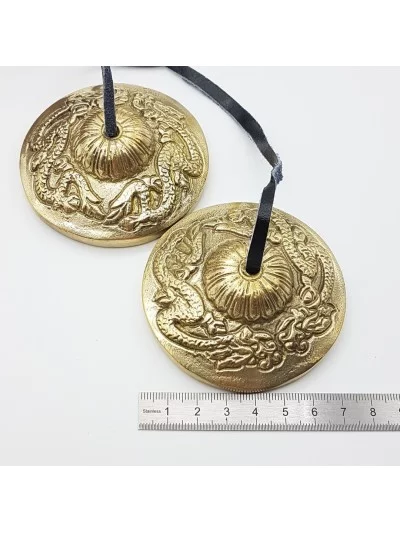 Paire Tingsha Tibétaine 7cm Dragons & Pochette - Vertus, Bienfaits ...