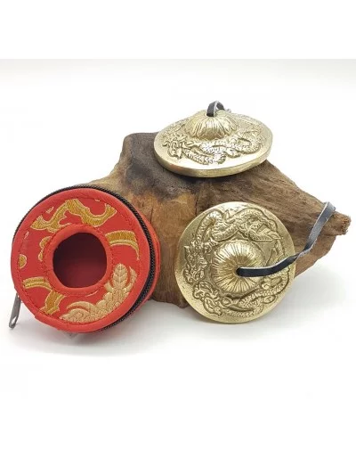 Paire Tingsha Tibétaine 7cm Dragons & Pochette - Vertus, Bienfaits ...