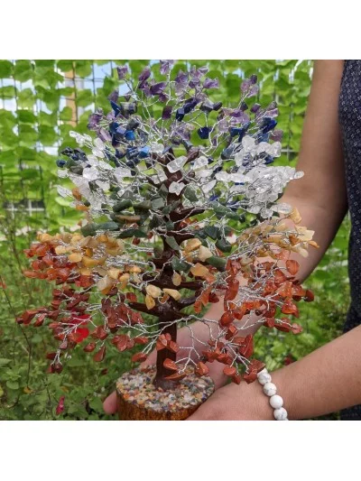 Arbre du Bonheur 7 chakra 30cm Lithothérapie Gaiance Minéraux