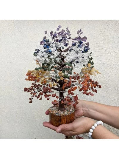 Arbre du Bonheur 7 chakra 30cm Lithothérapie Gaiance Minéraux