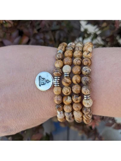 Bracelet Jaspe paysage multi tours 6mm - Vertus, Bienfaits et Propr...