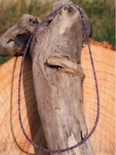 Collier Améthyste 2mm facetté - Vertus, Bienfaits et Propriétés Lit...